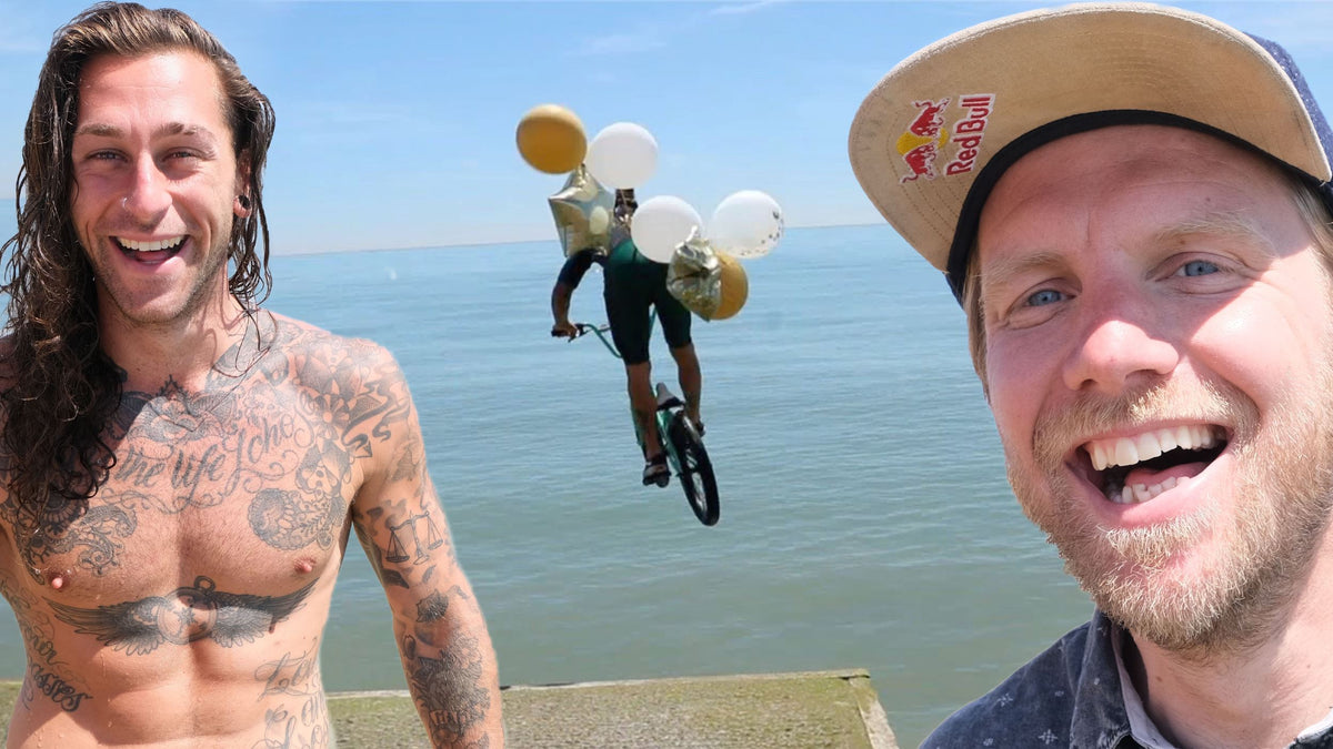 BMX tricks into water
