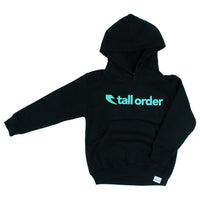 Tall Order Font Kids Hooded Sweatshirt - Black