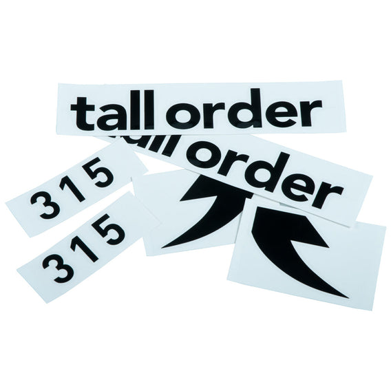 Tall Order 315 Frame Stickers - Black