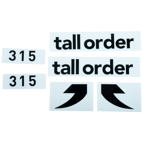 Tall Order 315 Frame Stickers - Black