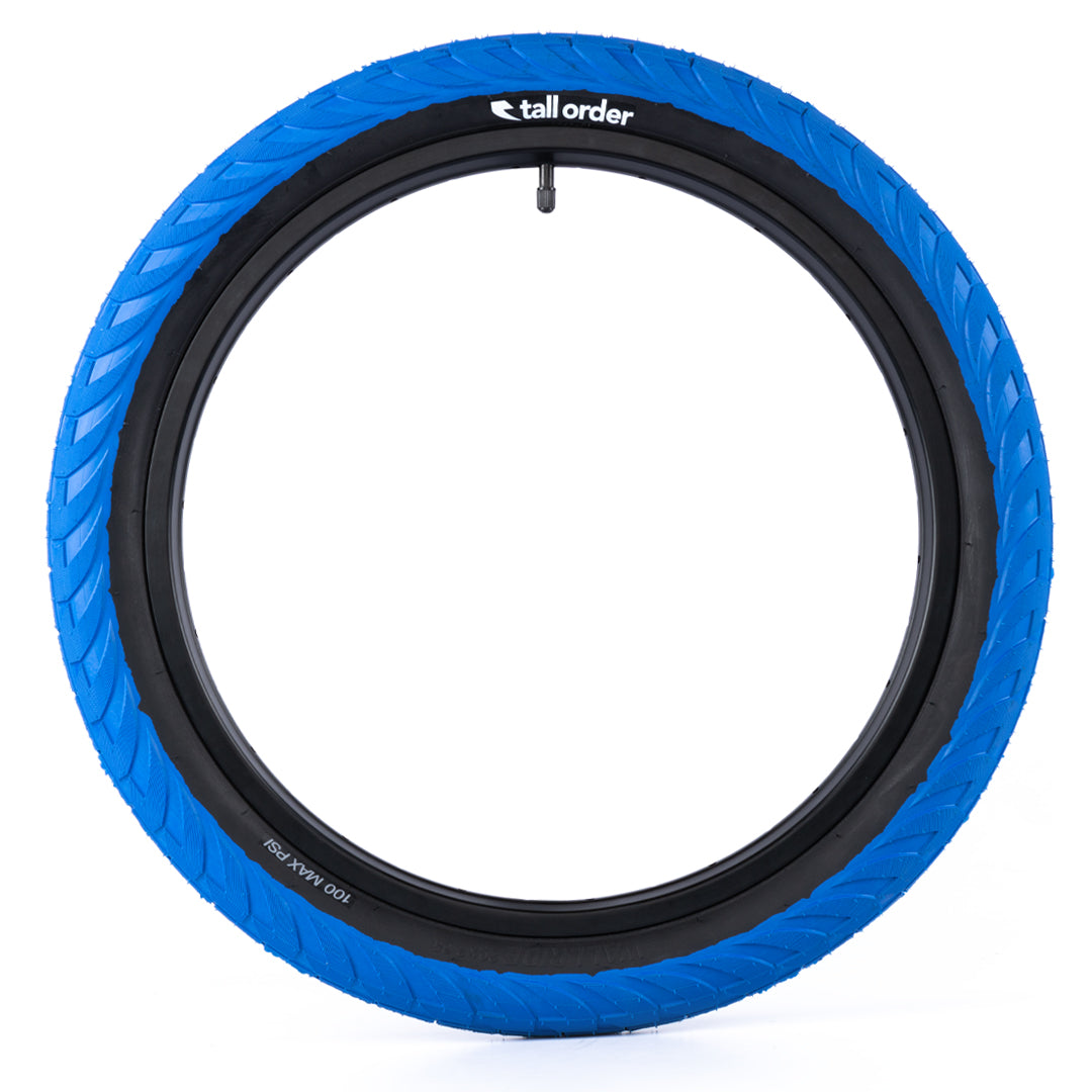 Tall Order Wallride Tyre - Blue With Black Sidewall 2.35" | BMX