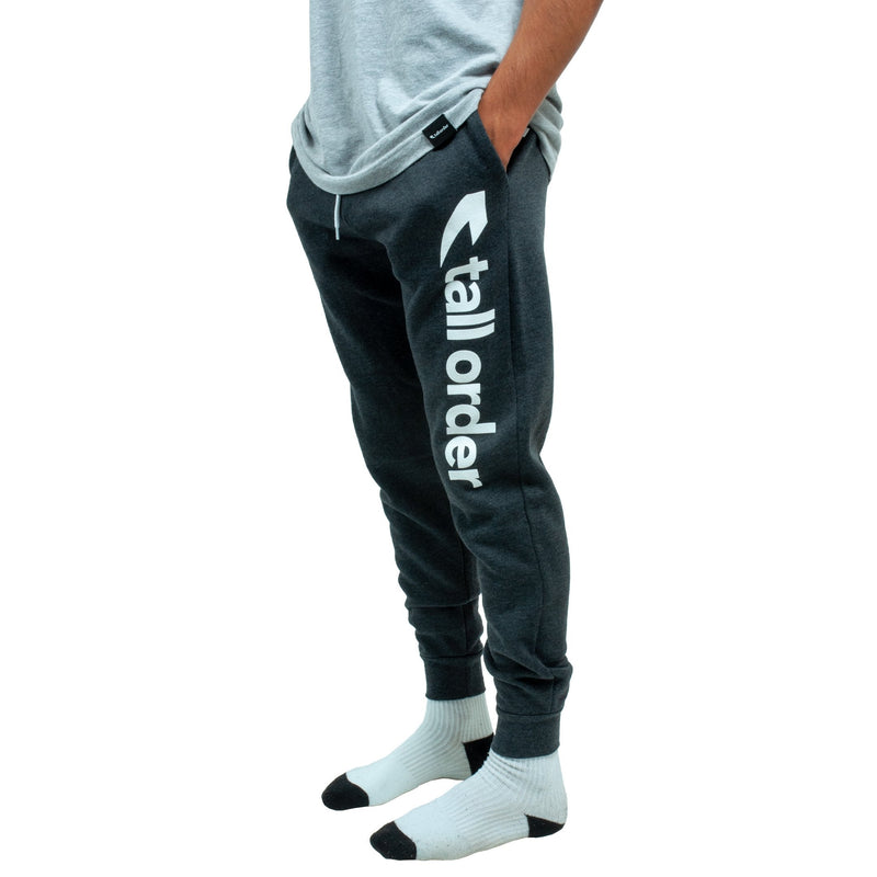 Tall Order Font Joggers - Dark Grey Heather