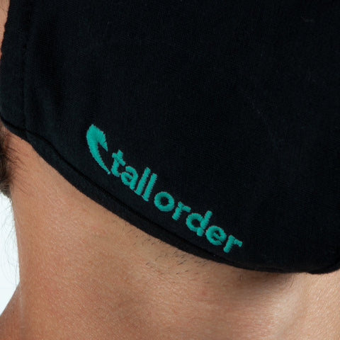 Tall Order Embroidered Mask - Black With Teal Embroidery | BMX