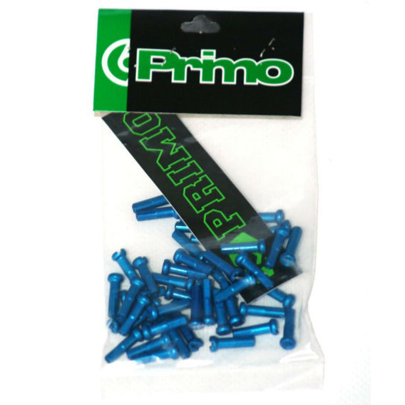 Primo alloy spoke nipples (pack of 50) Blue