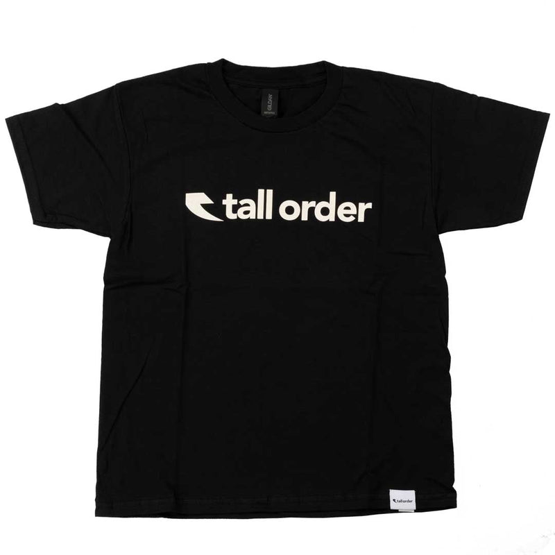 Tall Order Font Kids T-Shirt - Black With White Print | BMX